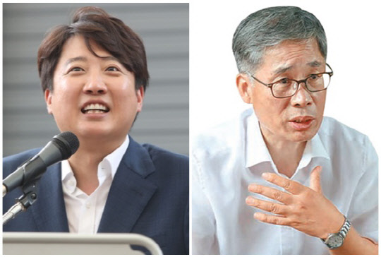 이준석(왼쪽) 전 국민의힘 대표와 신평 변호사. <디지털타임스 DB, 연합뉴스>